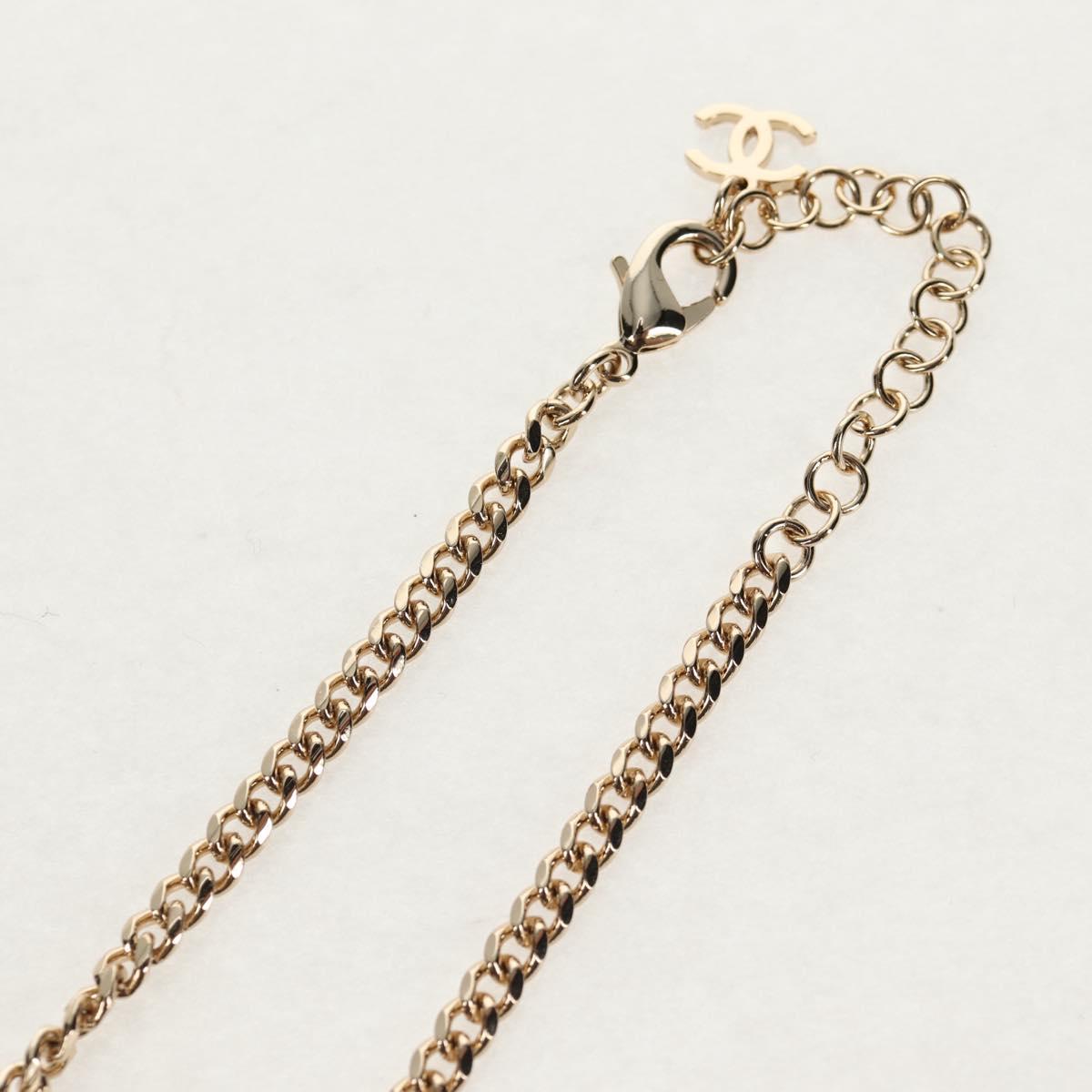 CHANEL Heart Necklace metal Silver CC Auth BA7561M