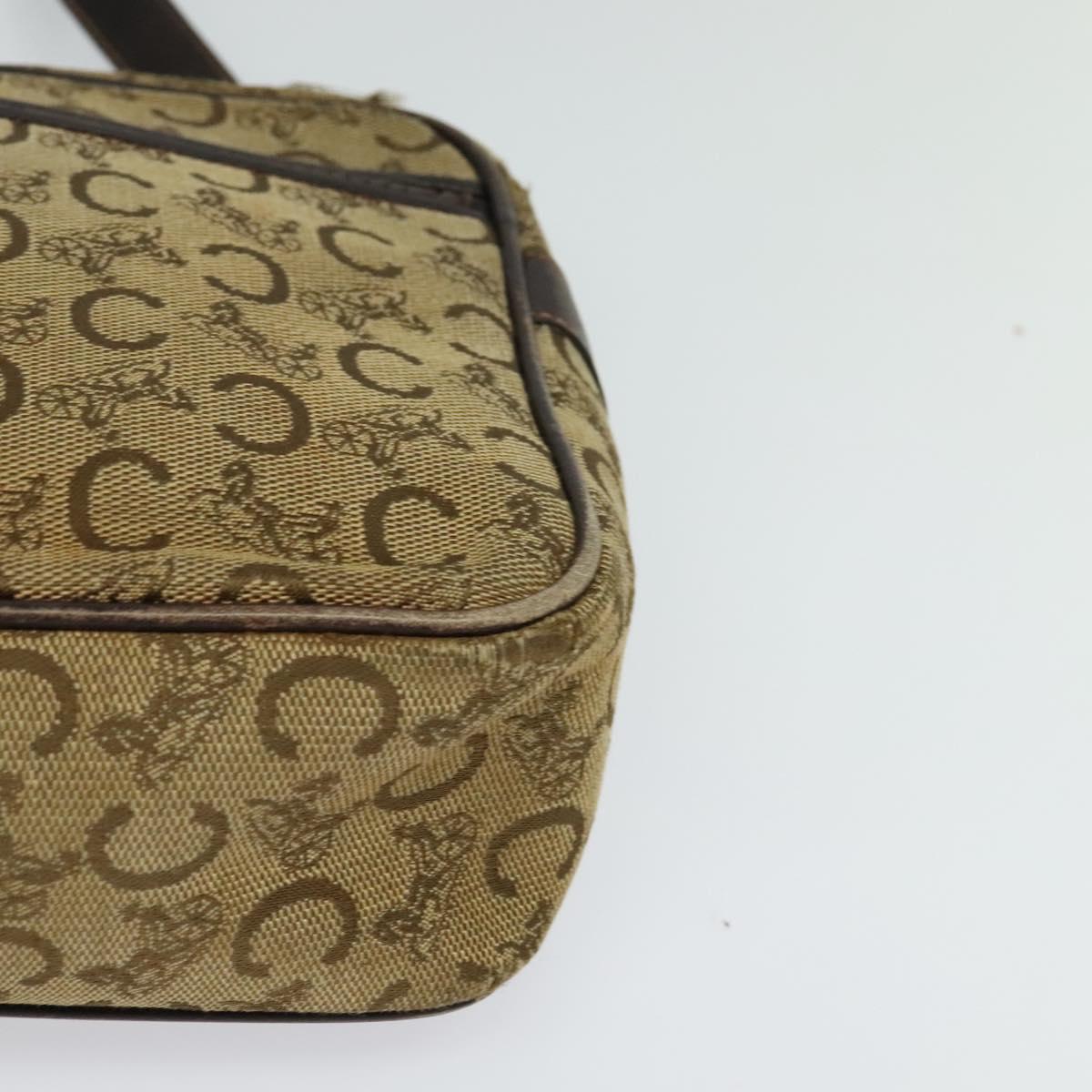 CELINE C Sulky Shoulder Bag Canvas Beige Auth BA757