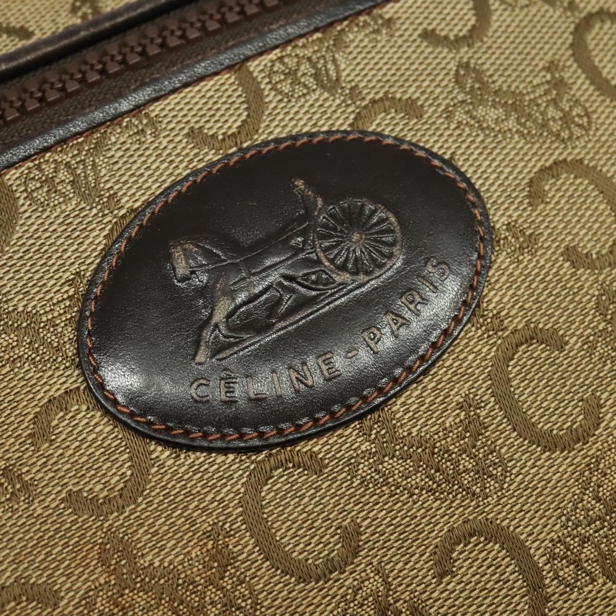 CELINE C Sulky Shoulder Bag Canvas Beige Auth BA757