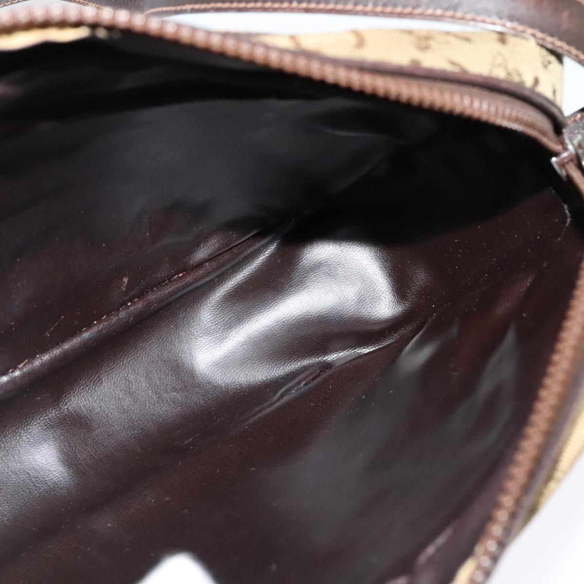 CELINE C Sulky Shoulder Bag Canvas Beige Auth BA757