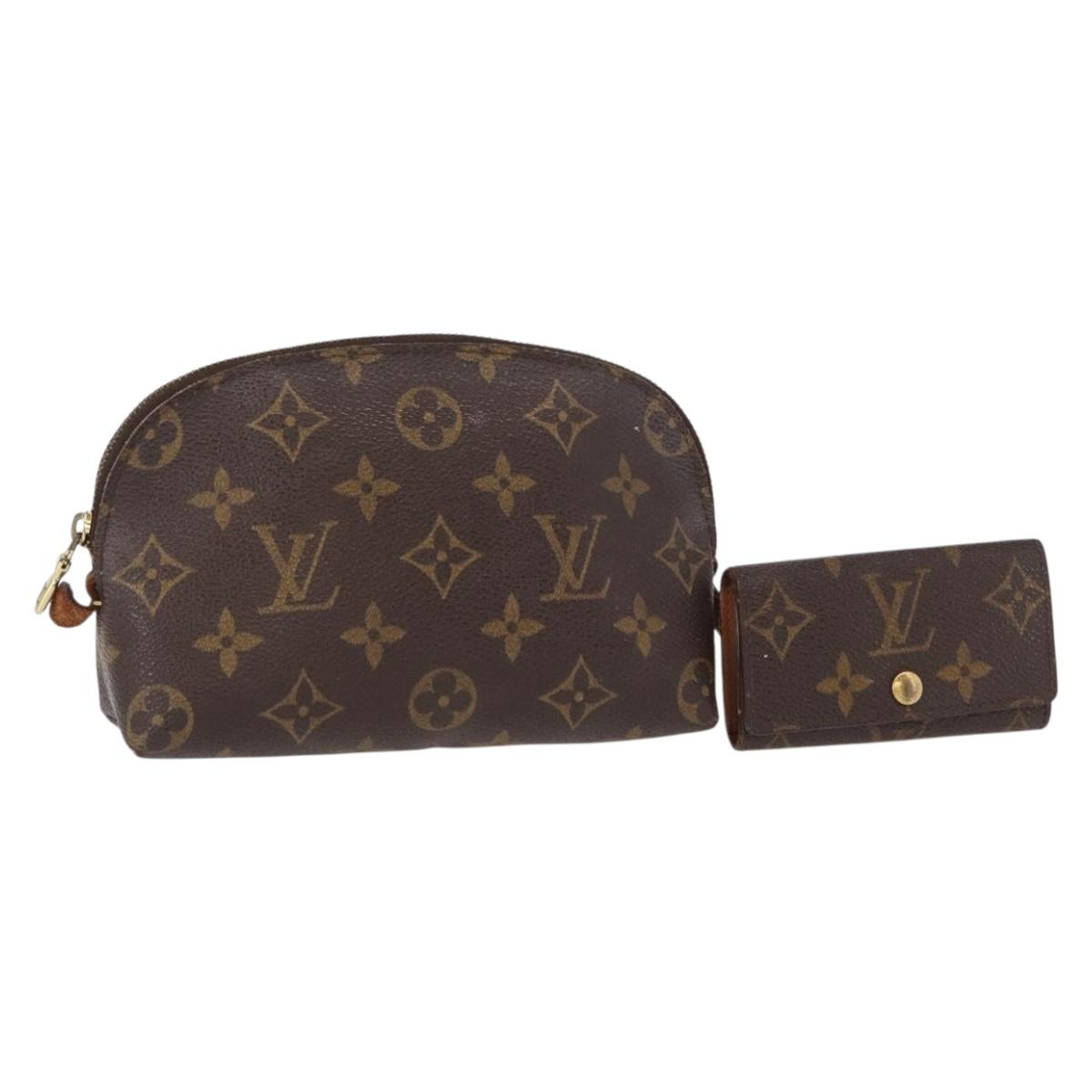 LOUIS VUITTON Monogram Pouch 2 Set LV Auth BA7575