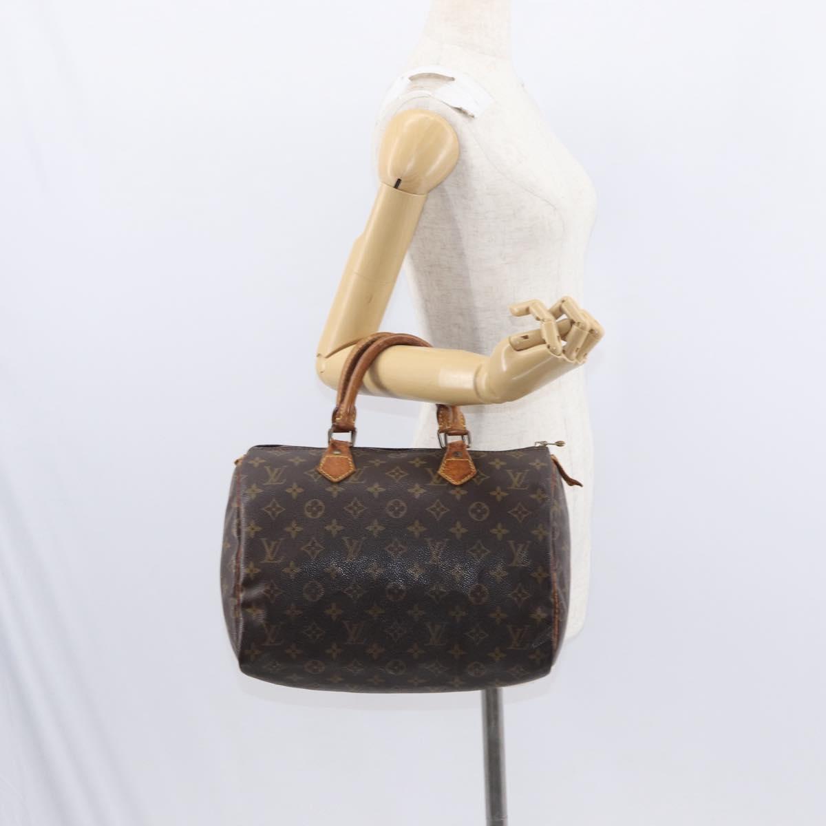 LOUIS VUITTON Monogram Speedy 30 Hand Bag M41526 LV Auth BA7609