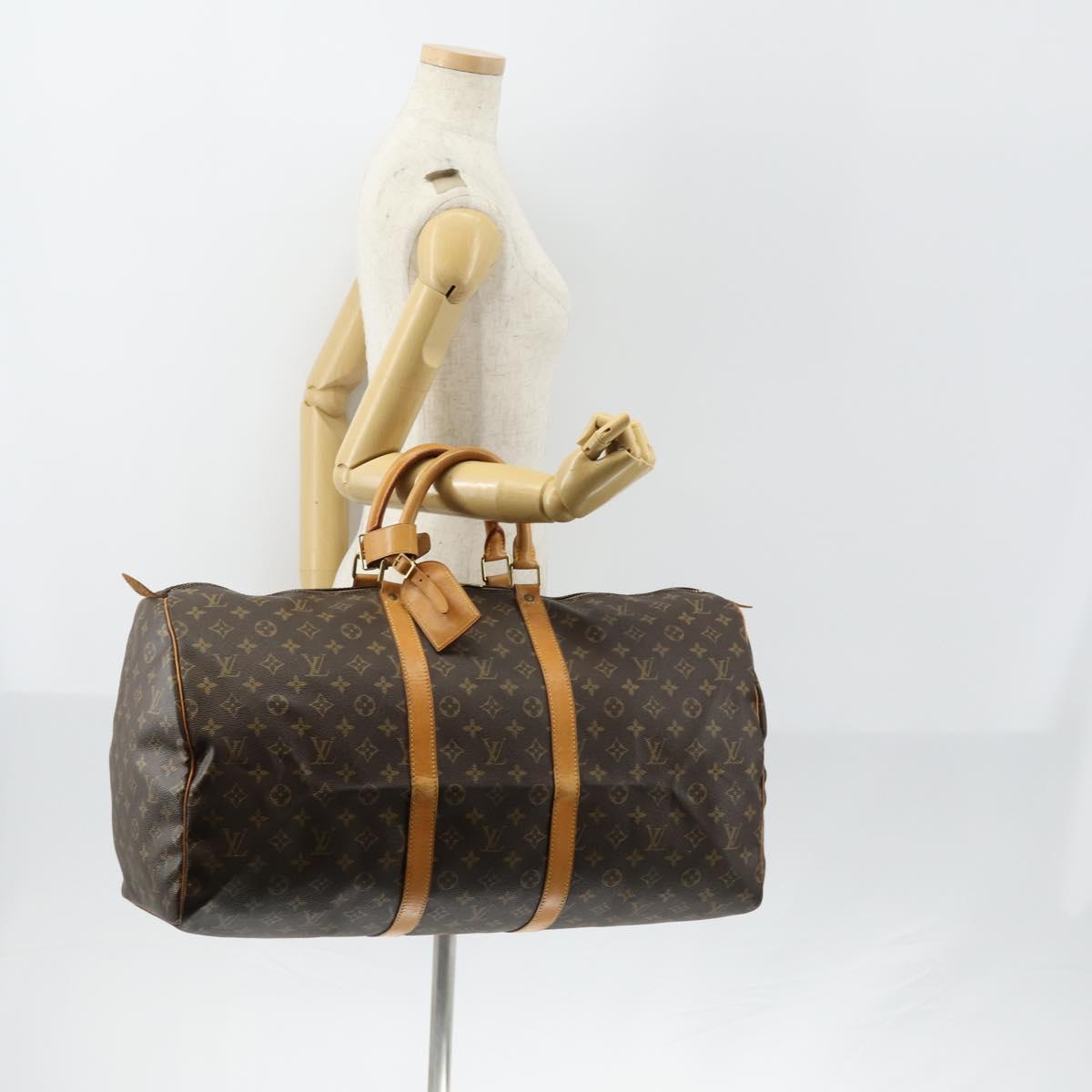 LOUIS VUITTON Monogram Keepall 55 Boston Bag M41424 LV Auth BA7612