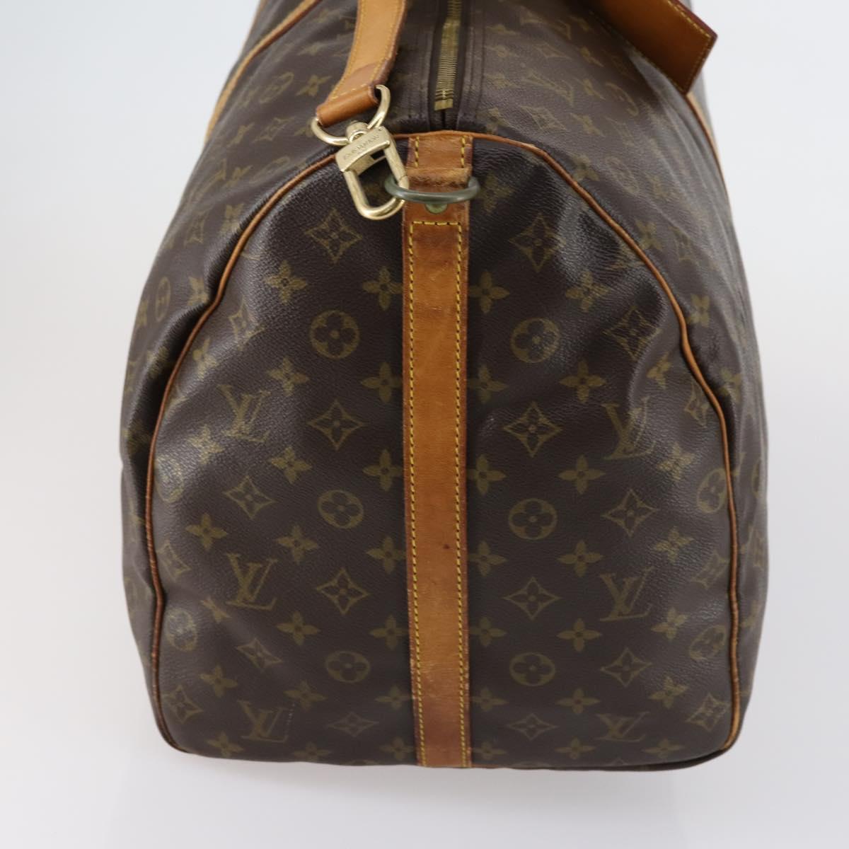 LOUIS VUITTON Monogram Keepall Bandouliere 60 Boston Bag M41412 LV Auth BA7613