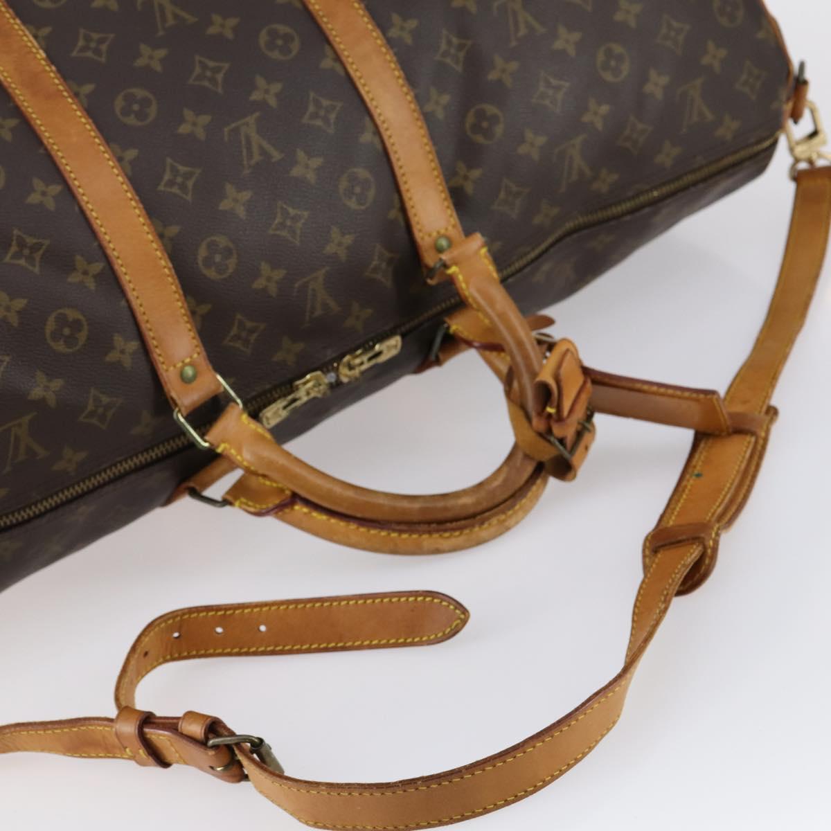 LOUIS VUITTON Monogram Keepall Bandouliere 60 Boston Bag M41412 LV Auth BA7613