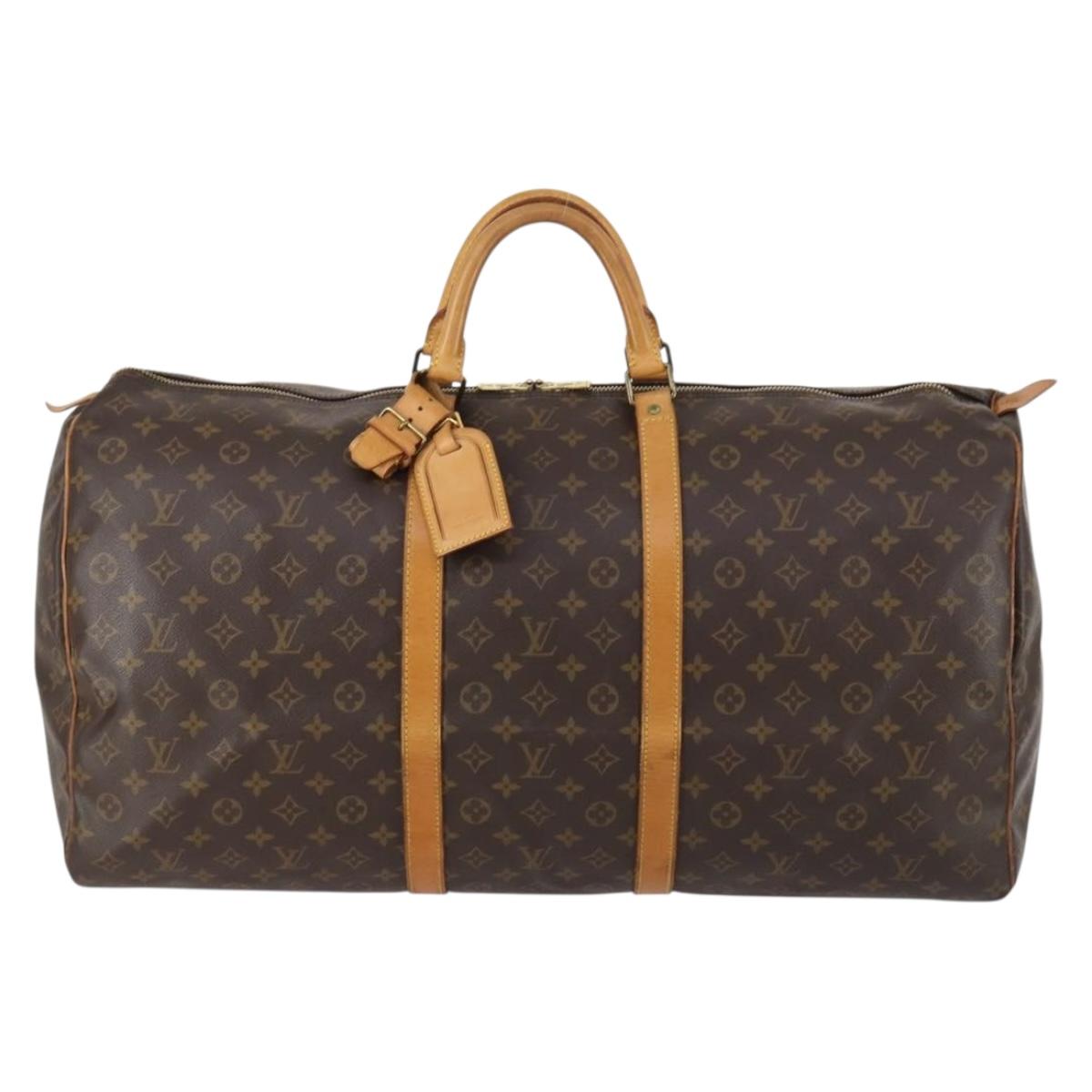 LOUIS VUITTON Monogram Keepall 60 Boston Bag M41422 LV Auth BA7615