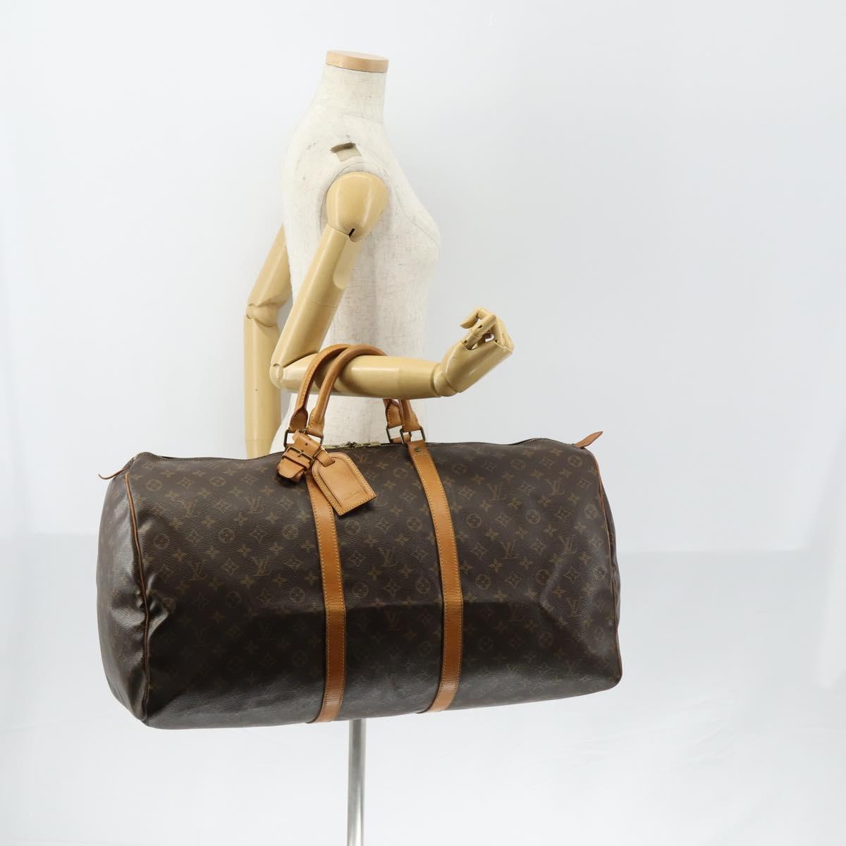 LOUIS VUITTON Monogram Keepall 60 Boston Bag M41422 LV Auth BA7615