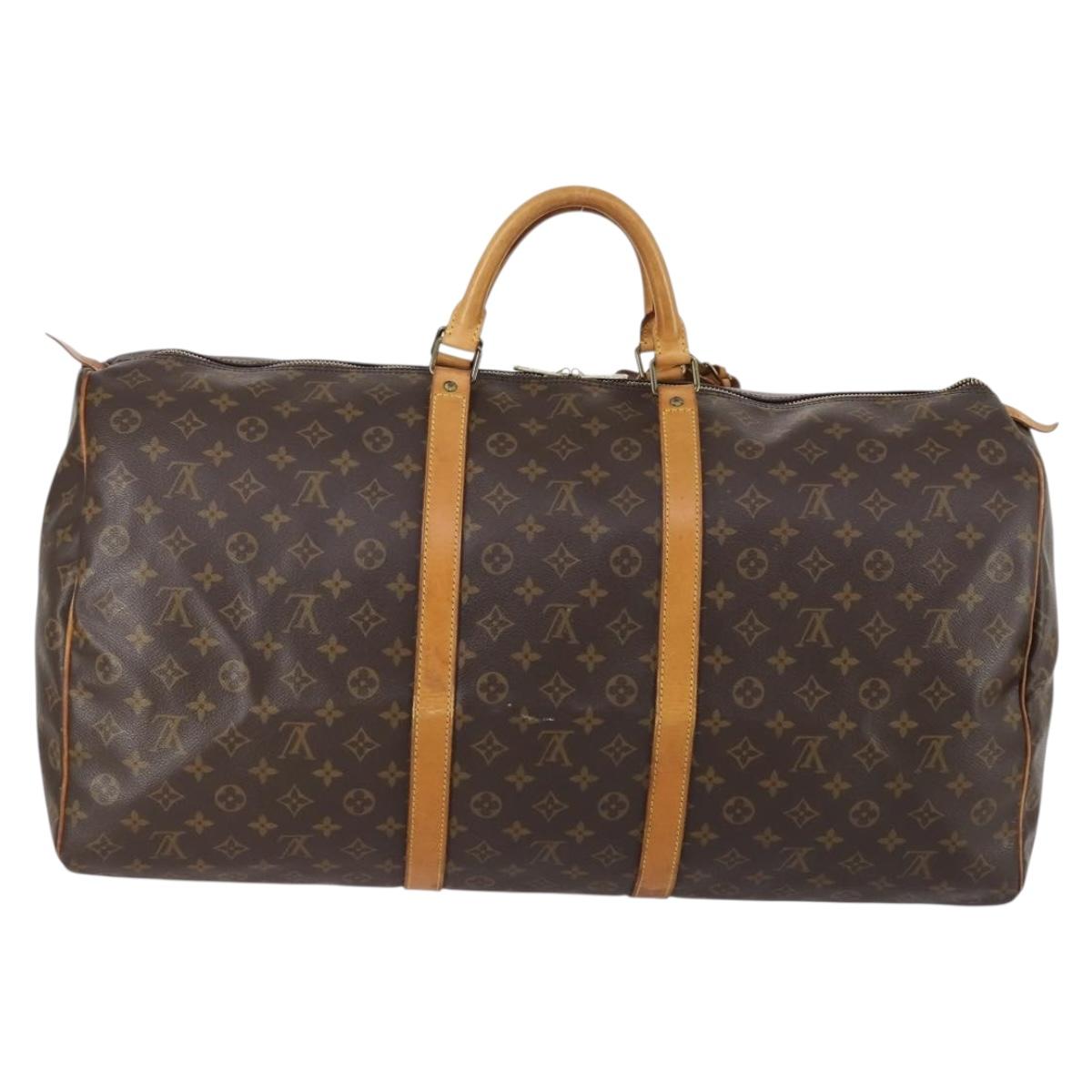LOUIS VUITTON Monogram Keepall 60 Boston Bag M41422 LV Auth BA7615