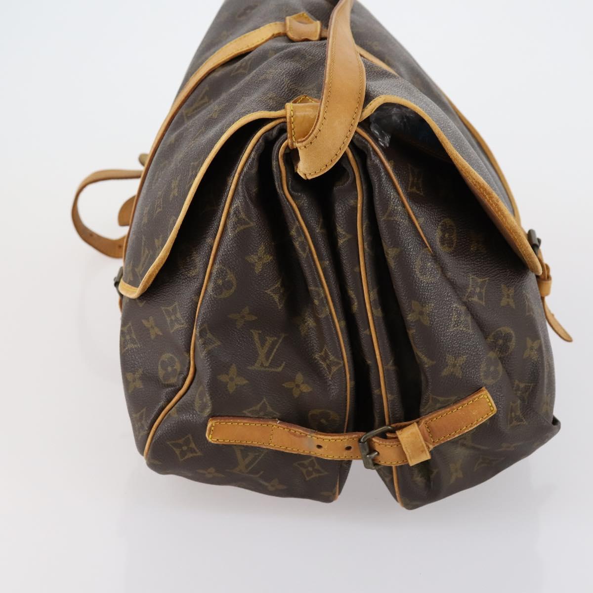 LOUIS VUITTON Monogram Saumur 35 Shoulder Bag M42254 LV Auth BA7620