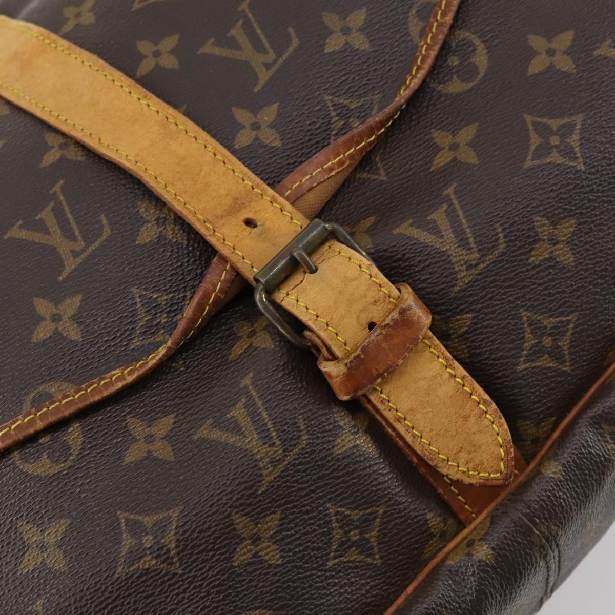 LOUIS VUITTON Monogram Saumur 35 Shoulder Bag M42254 LV Auth BA7622