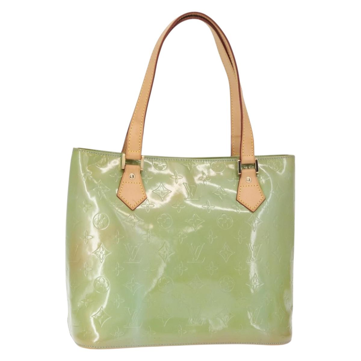 LOUIS VUITTON Monogram Vernis Houston Hand Bag Baby Blue M91005 LV Auth BA7640