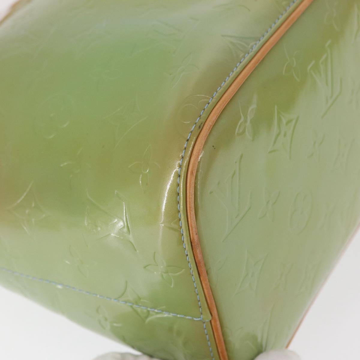 LOUIS VUITTON Monogram Vernis Houston Hand Bag Baby Blue M91005 LV Auth BA7640