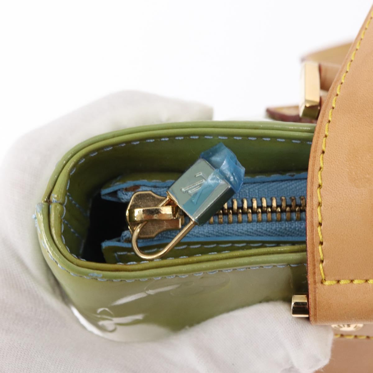 LOUIS VUITTON Monogram Vernis Houston Hand Bag Baby Blue M91005 LV Auth BA7640