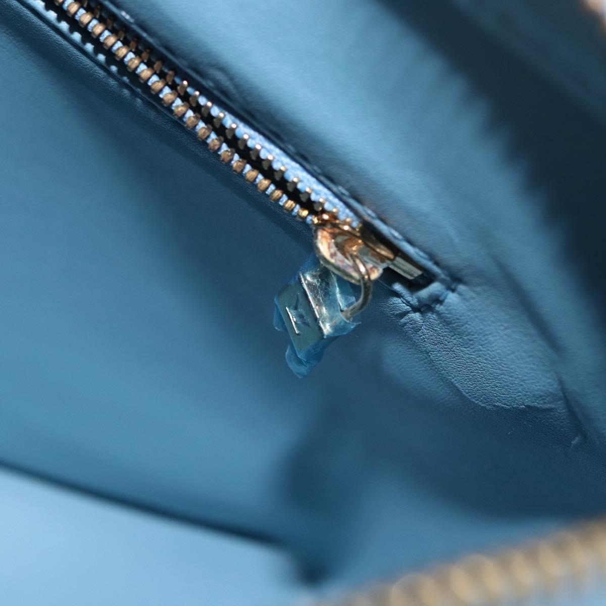 LOUIS VUITTON Monogram Vernis Houston Hand Bag Baby Blue M91005 LV Auth BA7640