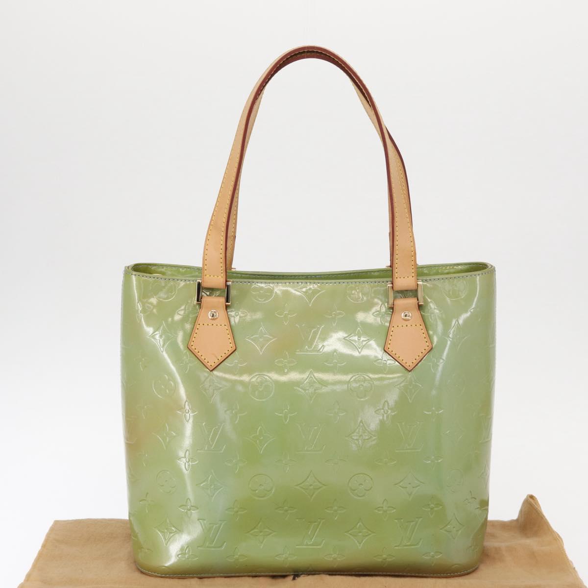 LOUIS VUITTON Monogram Vernis Houston Hand Bag Baby Blue M91005 LV Auth BA7640