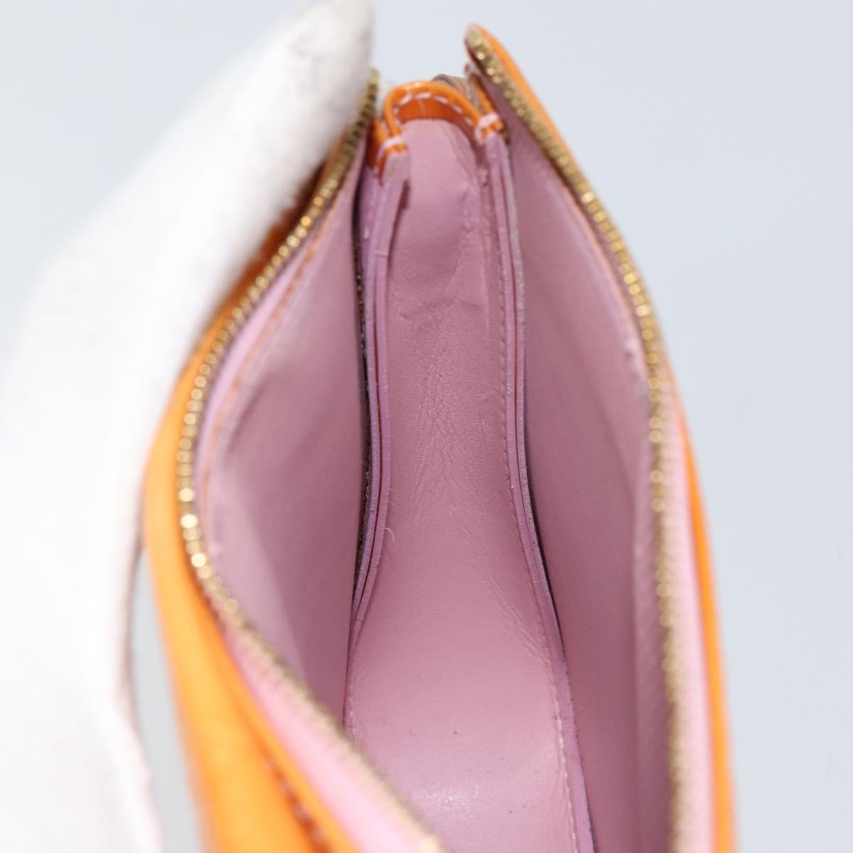 LOUIS VUITTON Vernis Motto Accessory Pouch Marshmallow Pink M91312 Auth BA7644