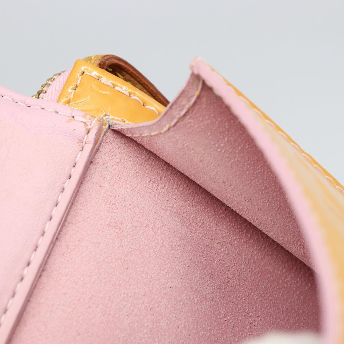 LOUIS VUITTON Vernis Motto Accessory Pouch Marshmallow Pink M91312 Auth BA7644