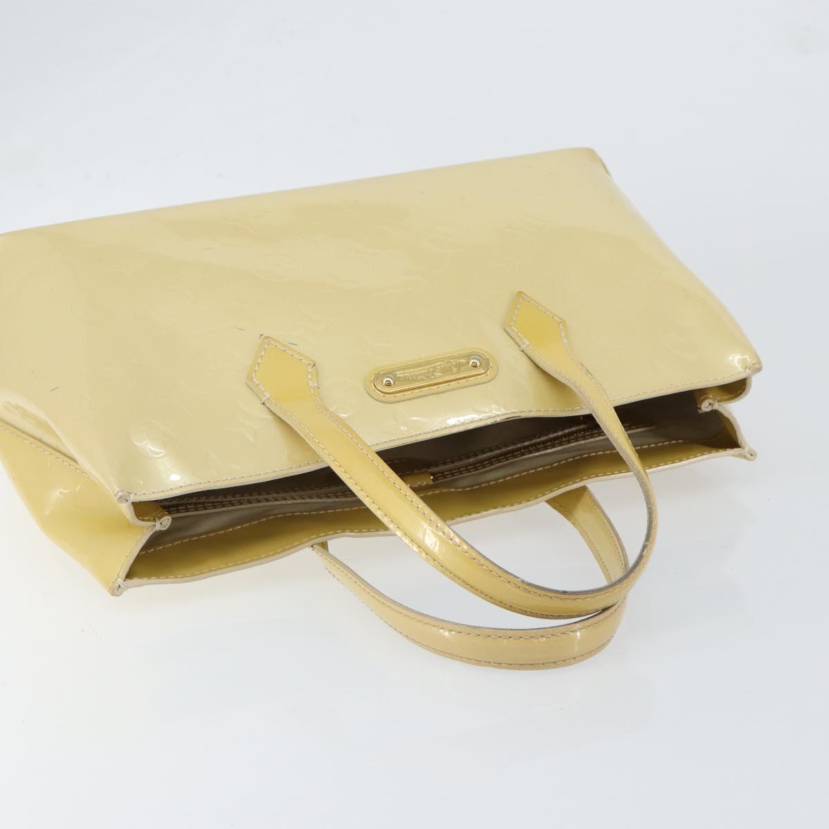 LOUIS VUITTON Monogram Vernis Wilshire PM Hand Bag Broncorail M91452 Auth BA7648