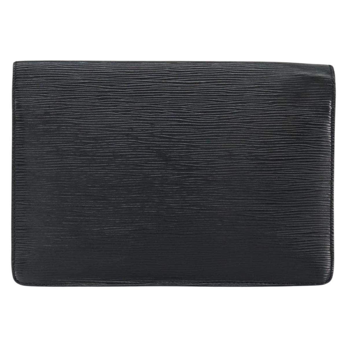 LOUIS VUITTON Epi Serie Dragonne Clutch Bag Black Noir M52612 LV Auth BA7649