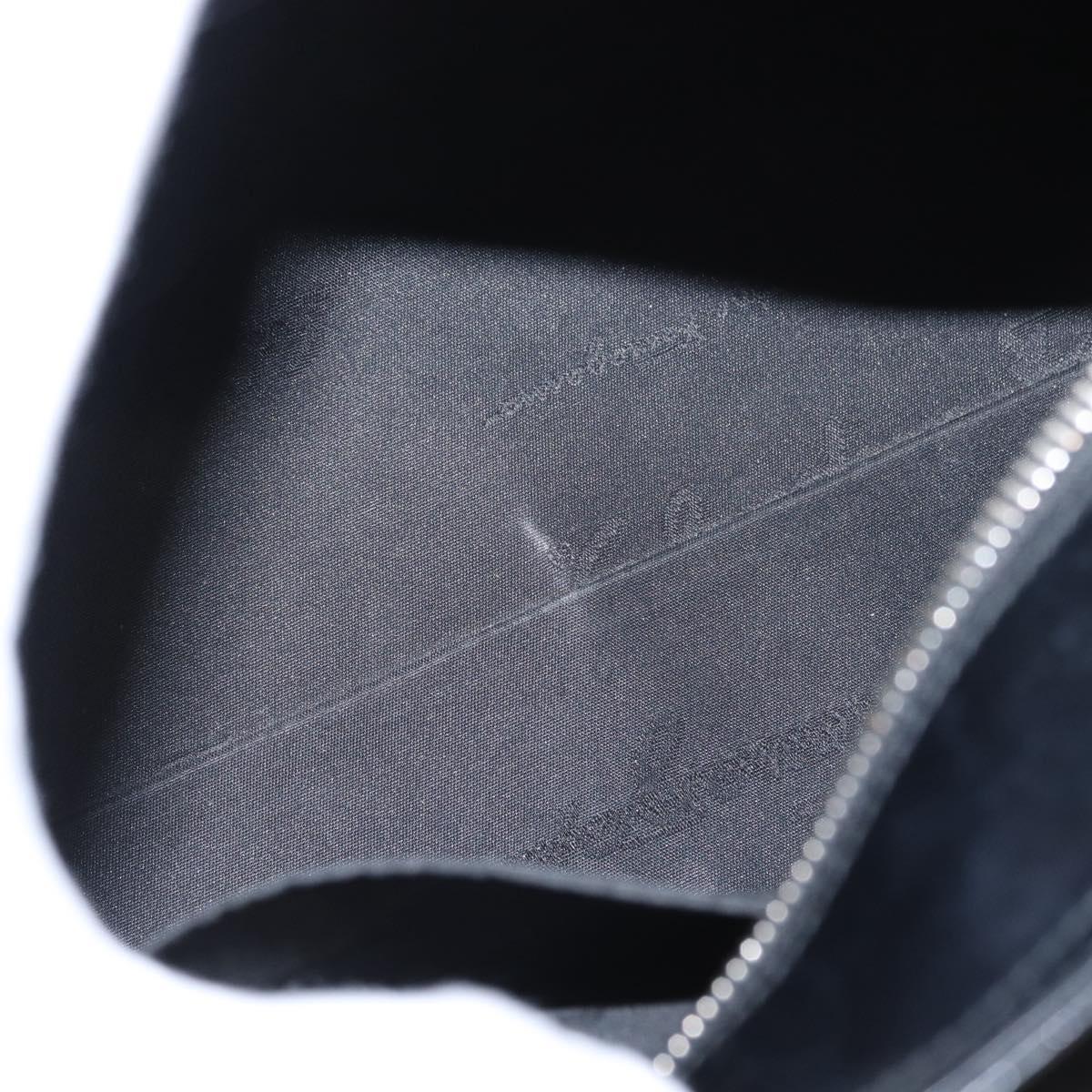 Salvatore Ferragamo Gancini Hand Bag Leather Silver Black Auth BA7660