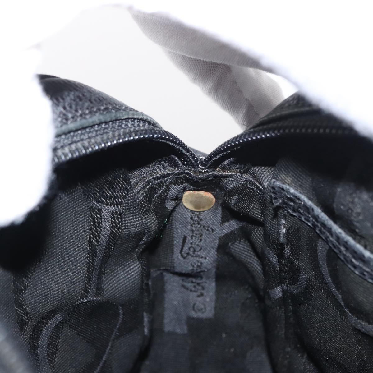 Salvatore Ferragamo Vala Shoulder Bag Leather Black Gold Auth BA7662