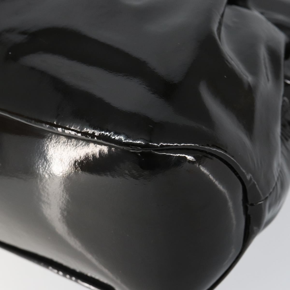 Salvatore Ferragamo Tote Bag Enamel Black Auth BA7665