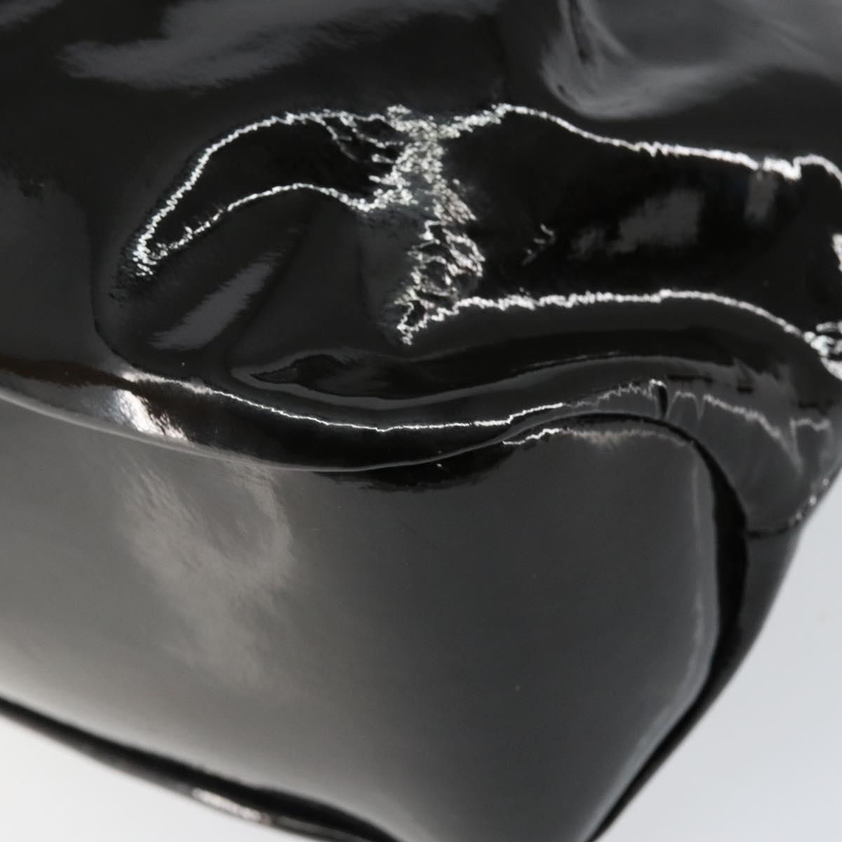 Salvatore Ferragamo Tote Bag Enamel Black Auth BA7665