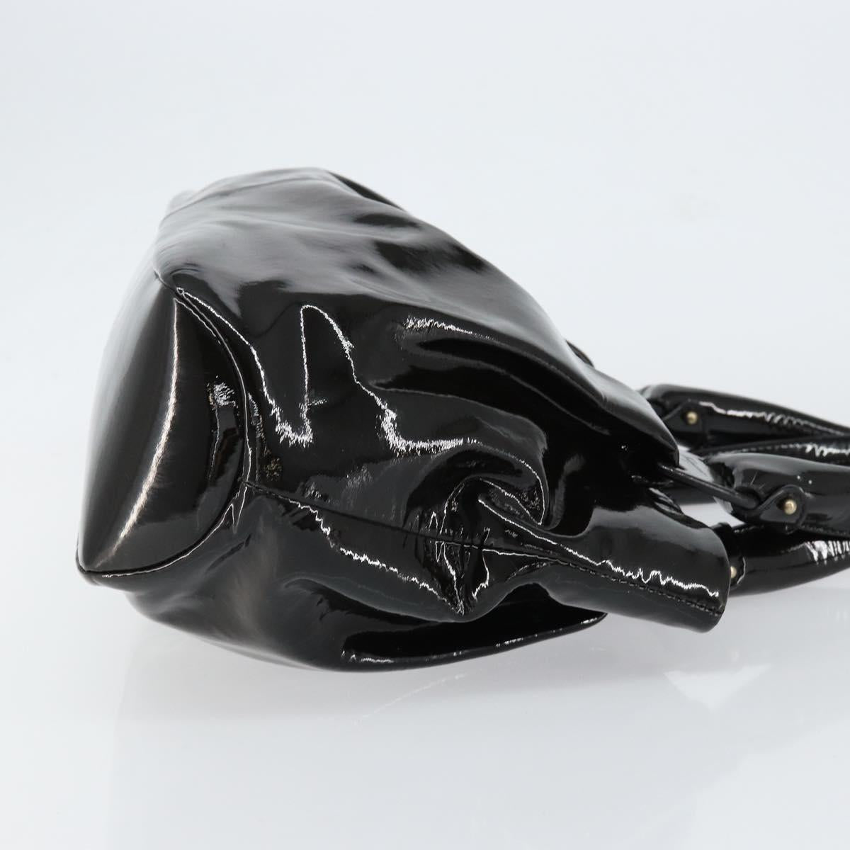 Salvatore Ferragamo Tote Bag Enamel Black Auth BA7665