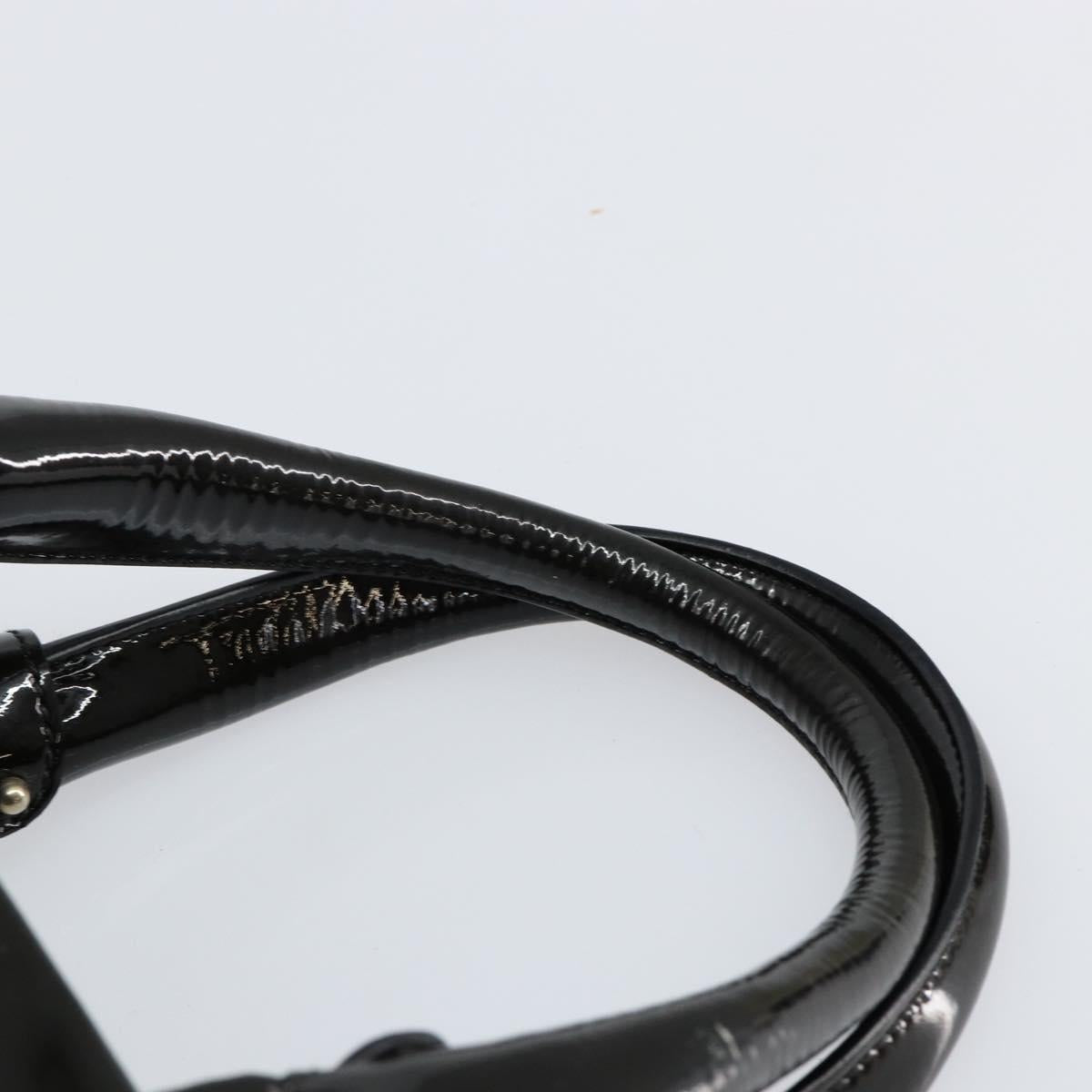 Salvatore Ferragamo Tote Bag Enamel Black Auth BA7665