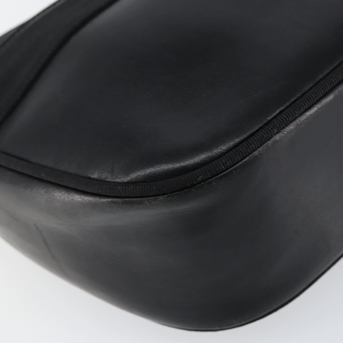 Salvatore Ferragamo Vala Shoulder Bag Leather Black Gold Auth BA7671