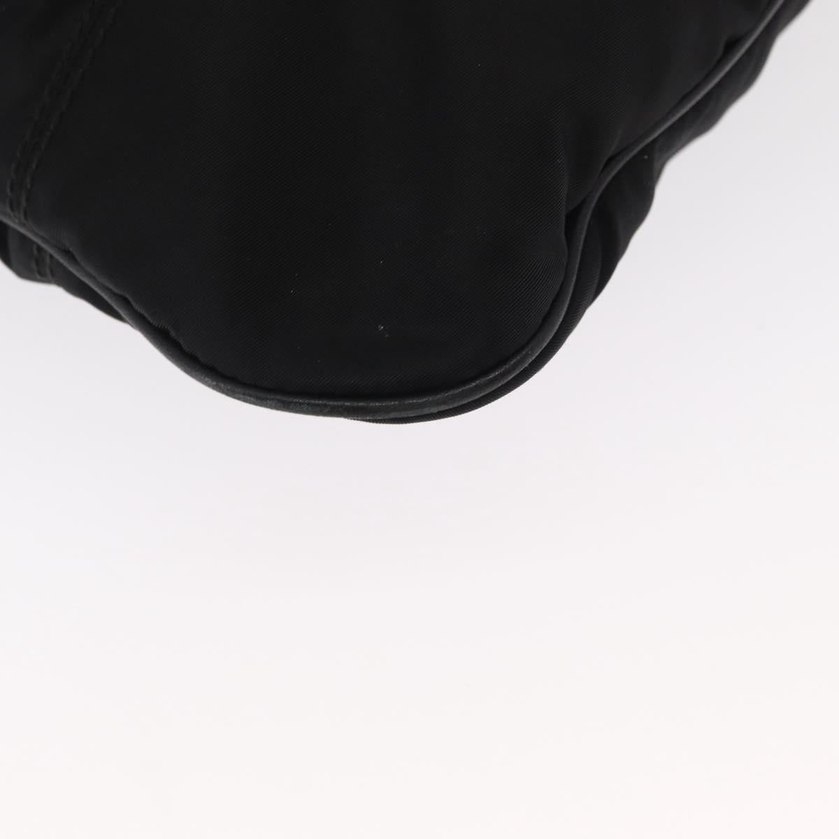 Salvatore Ferragamo Vala Hand Bag Nylon Leather 2way Black Silver Auth BA7673