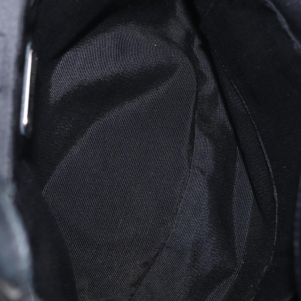 Salvatore Ferragamo Vala Hand Bag Nylon Leather 2way Black Silver Auth BA7673