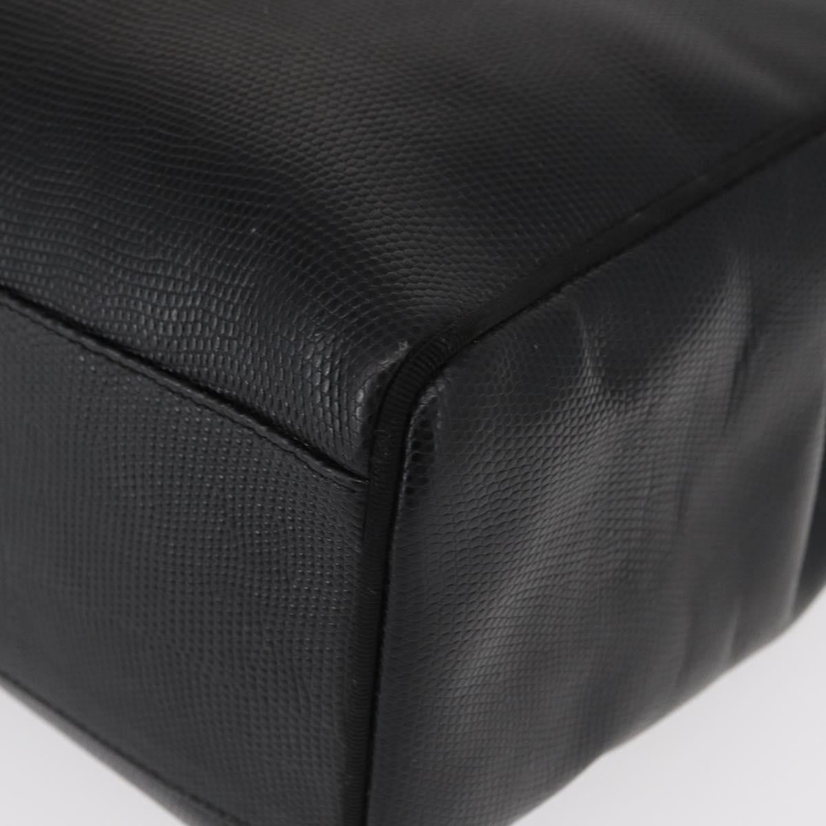 Salvatore Ferragamo Vala Tote Bag Leather Black Gold Auth BA7676