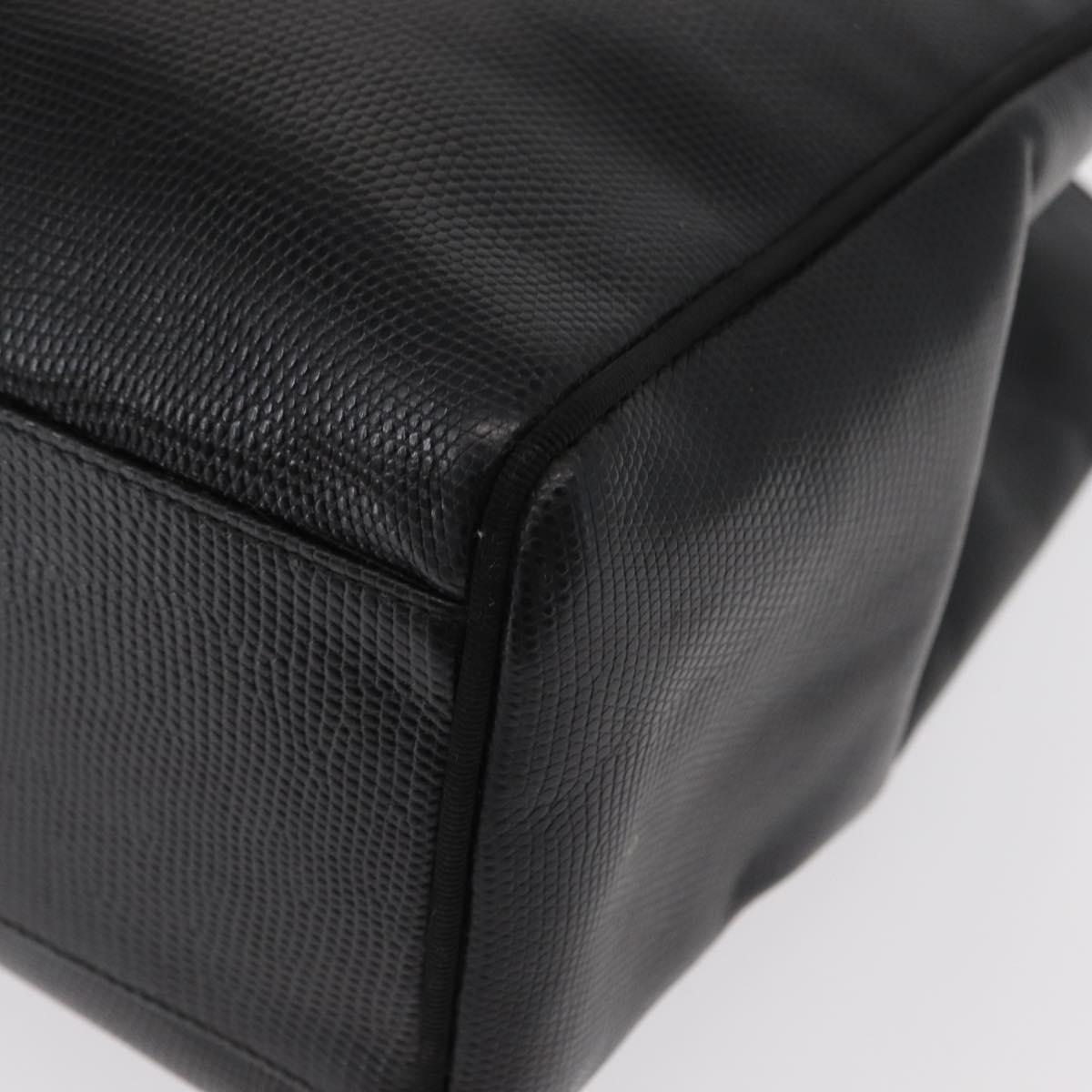 Salvatore Ferragamo Vala Tote Bag Leather Black Gold Auth BA7676