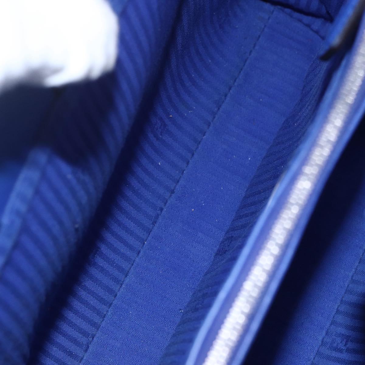 FENDI Petite To Jules Hand Bag Leather 2way Blue Silver Auth BA7682