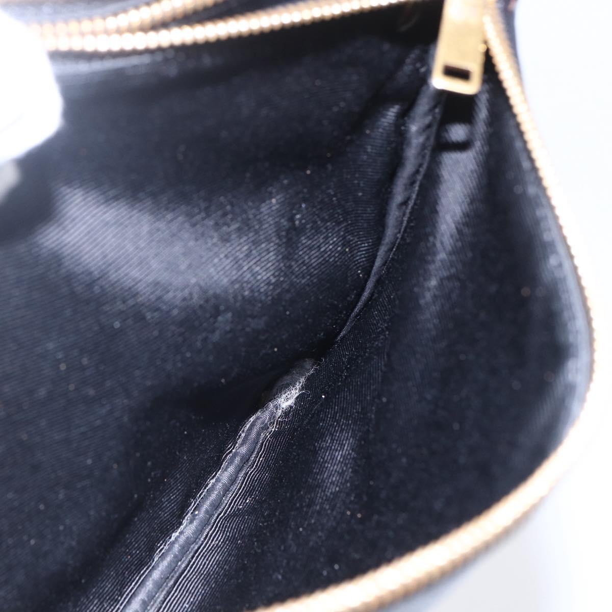 CELINE Trio Small Shoulder Bag Leather Black Gold Auth BA7683