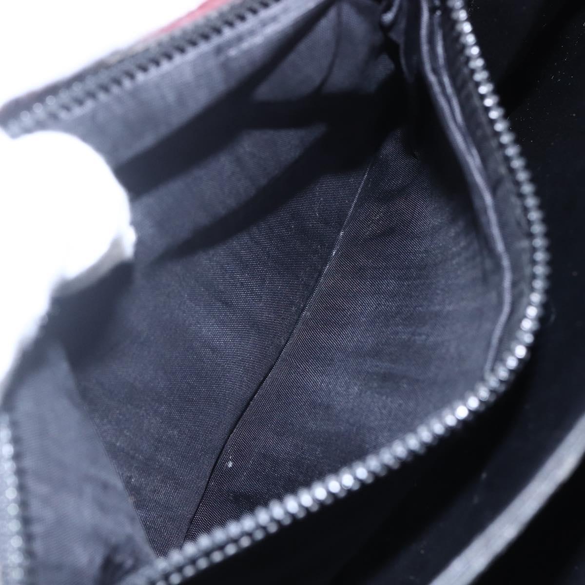 CELINE Macadam Canvas Shoulder Bag Suede Bordeaux Gold Auth BA7684