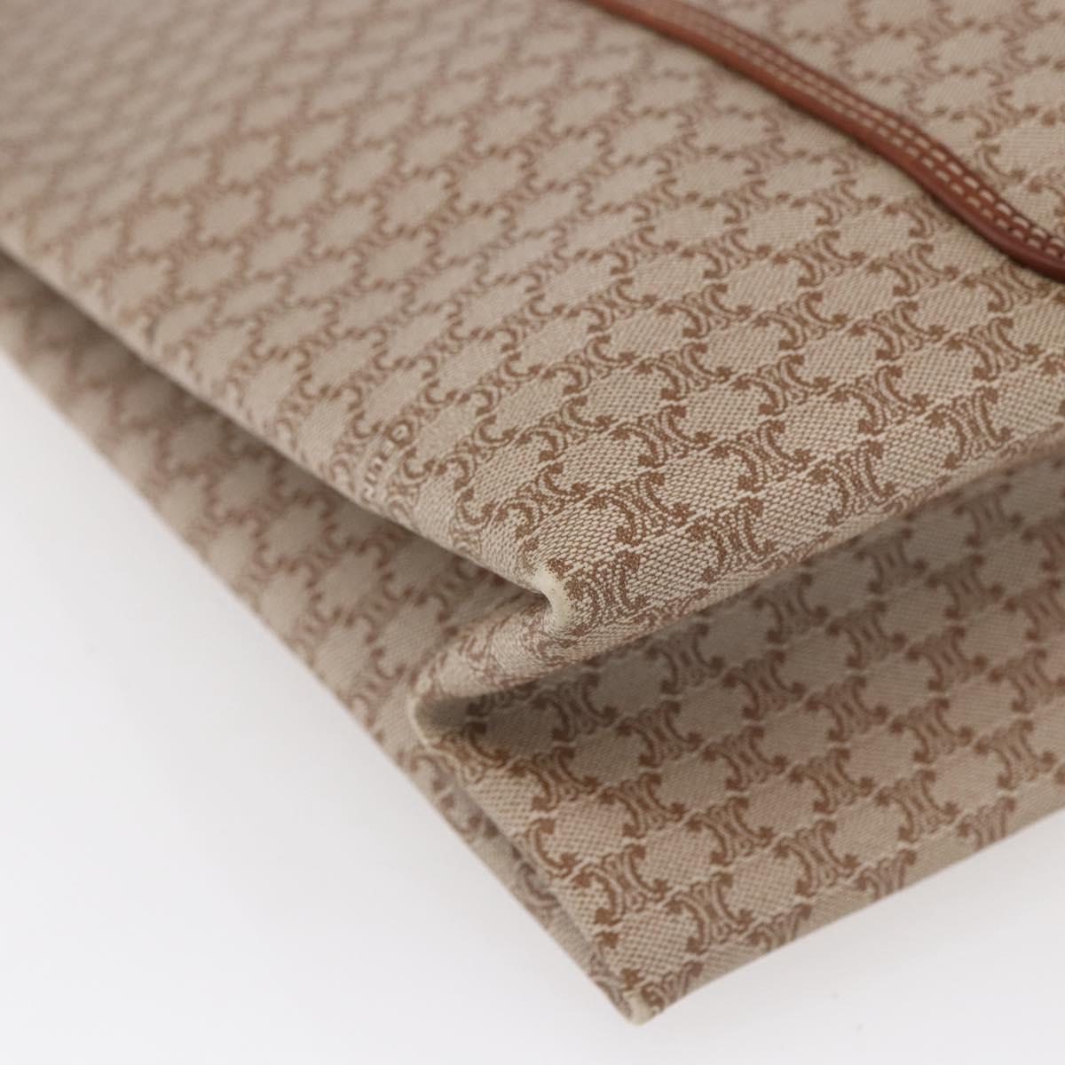 CELINE Macadam Canvas Tote Bag PVC Beige Auth BA7687