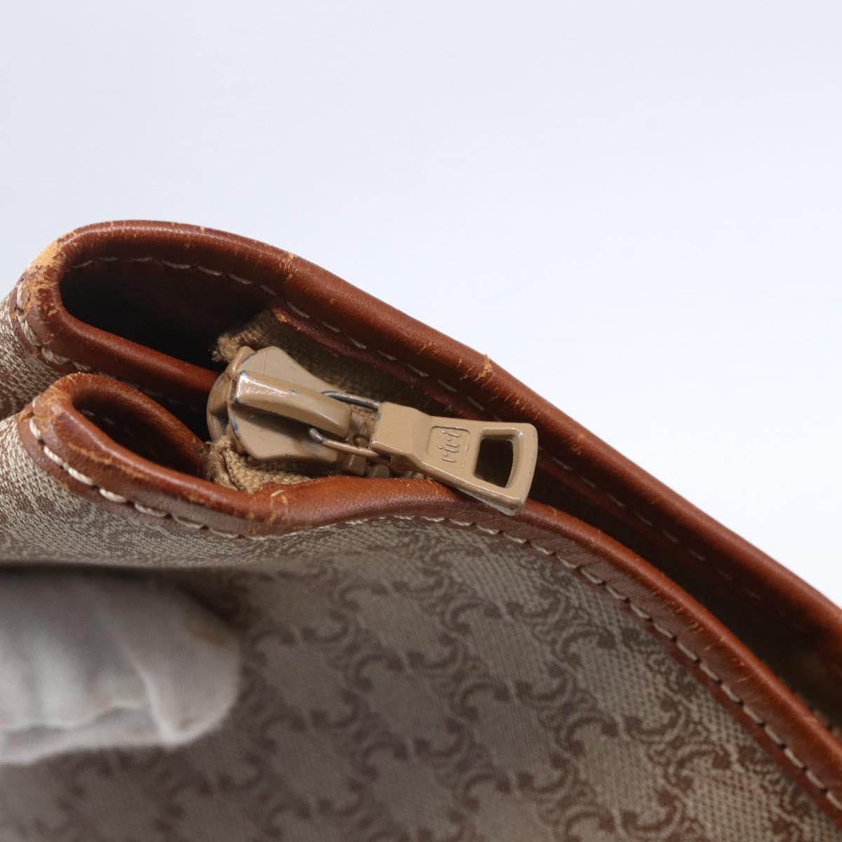 CELINE Macadam Canvas Tote Bag PVC Beige Auth BA7687