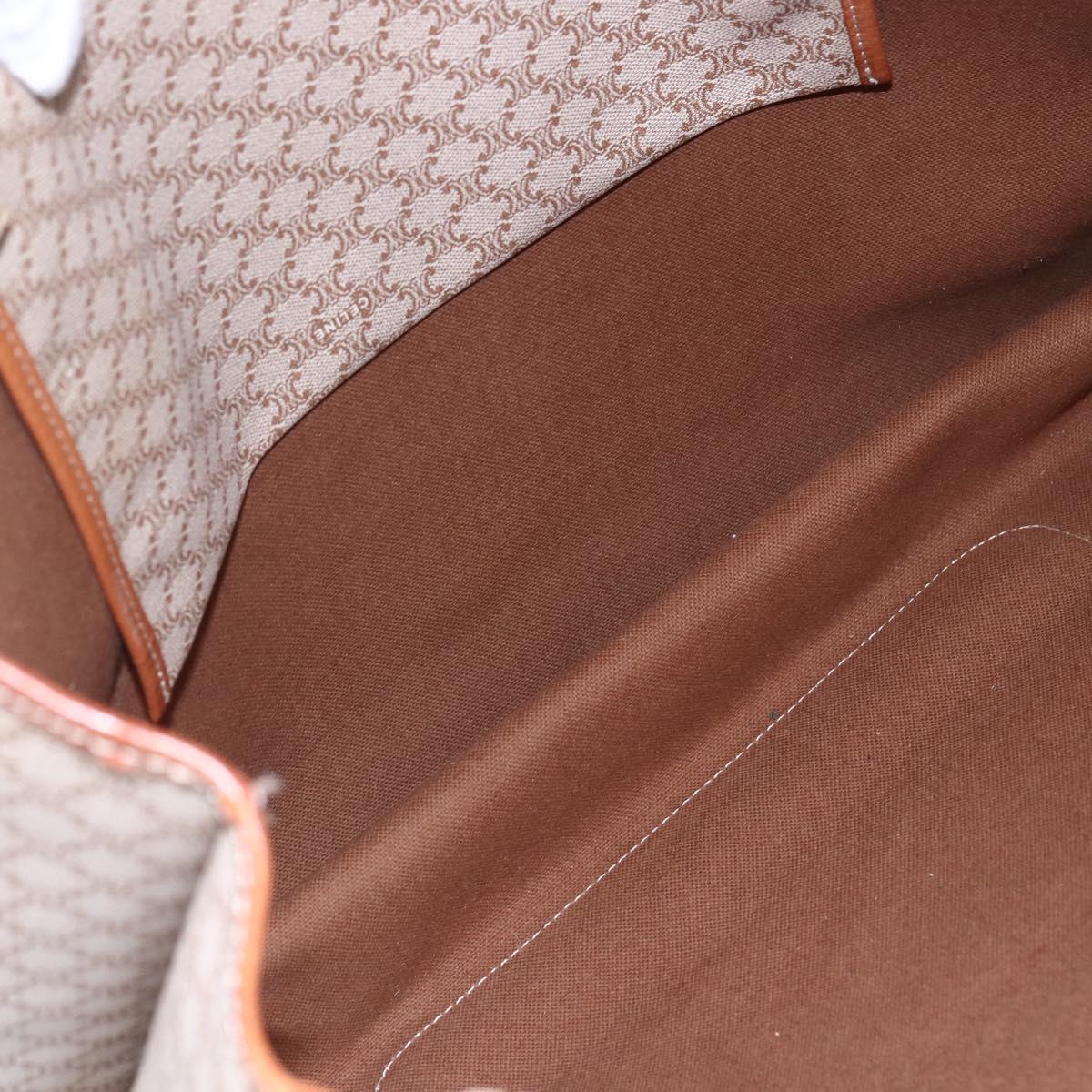 CELINE Macadam Canvas Tote Bag PVC Beige Auth BA7687