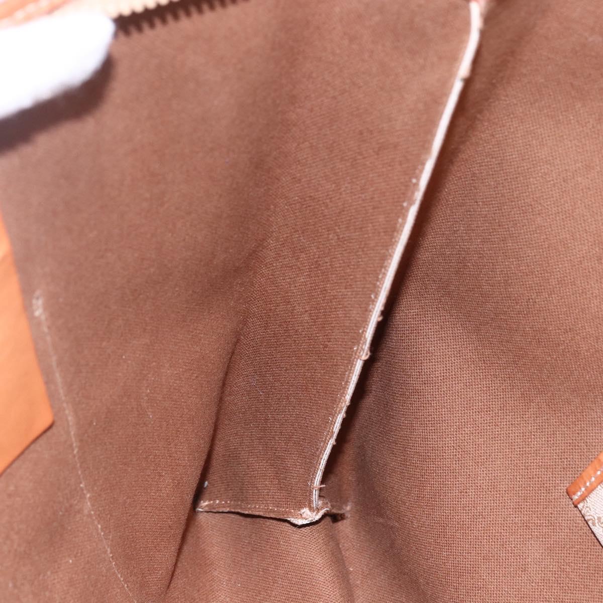 CELINE Macadam Canvas Tote Bag PVC Beige Auth BA7687