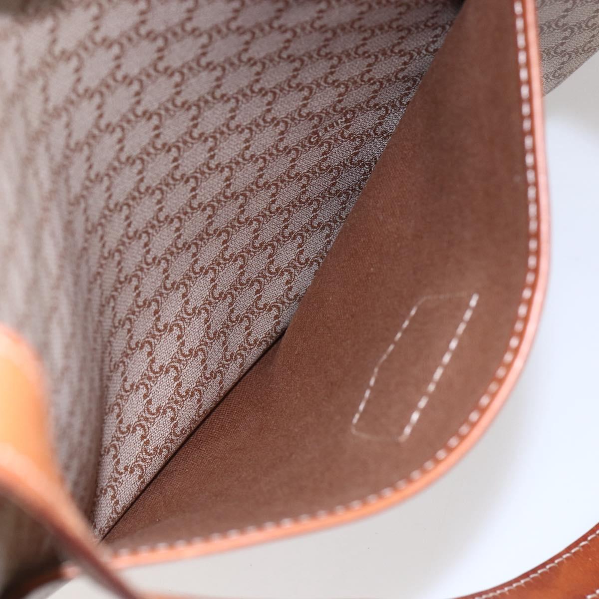 CELINE Macadam Canvas Tote Bag PVC Beige Auth BA7687