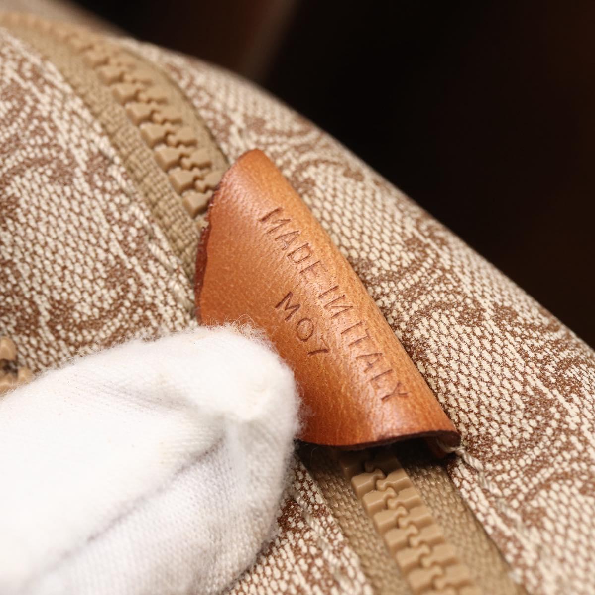 CELINE Macadam Canvas Tote Bag PVC Beige Auth BA7687