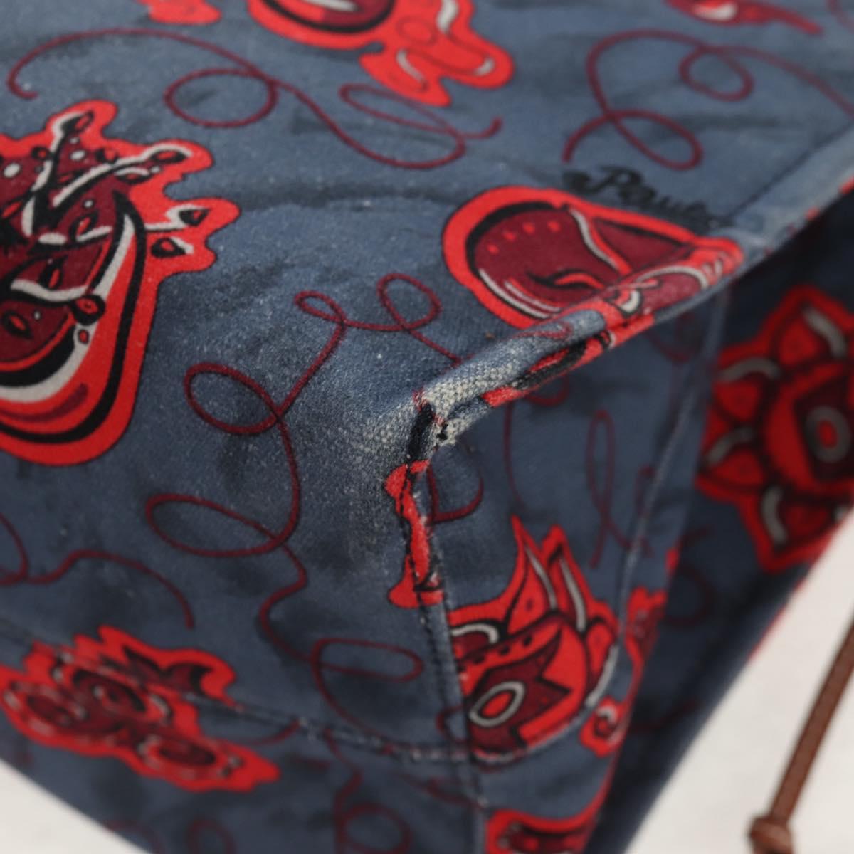 LOEWE Anagram Cushion Paula's Tote Bag Canvas Red Auth BA7691V