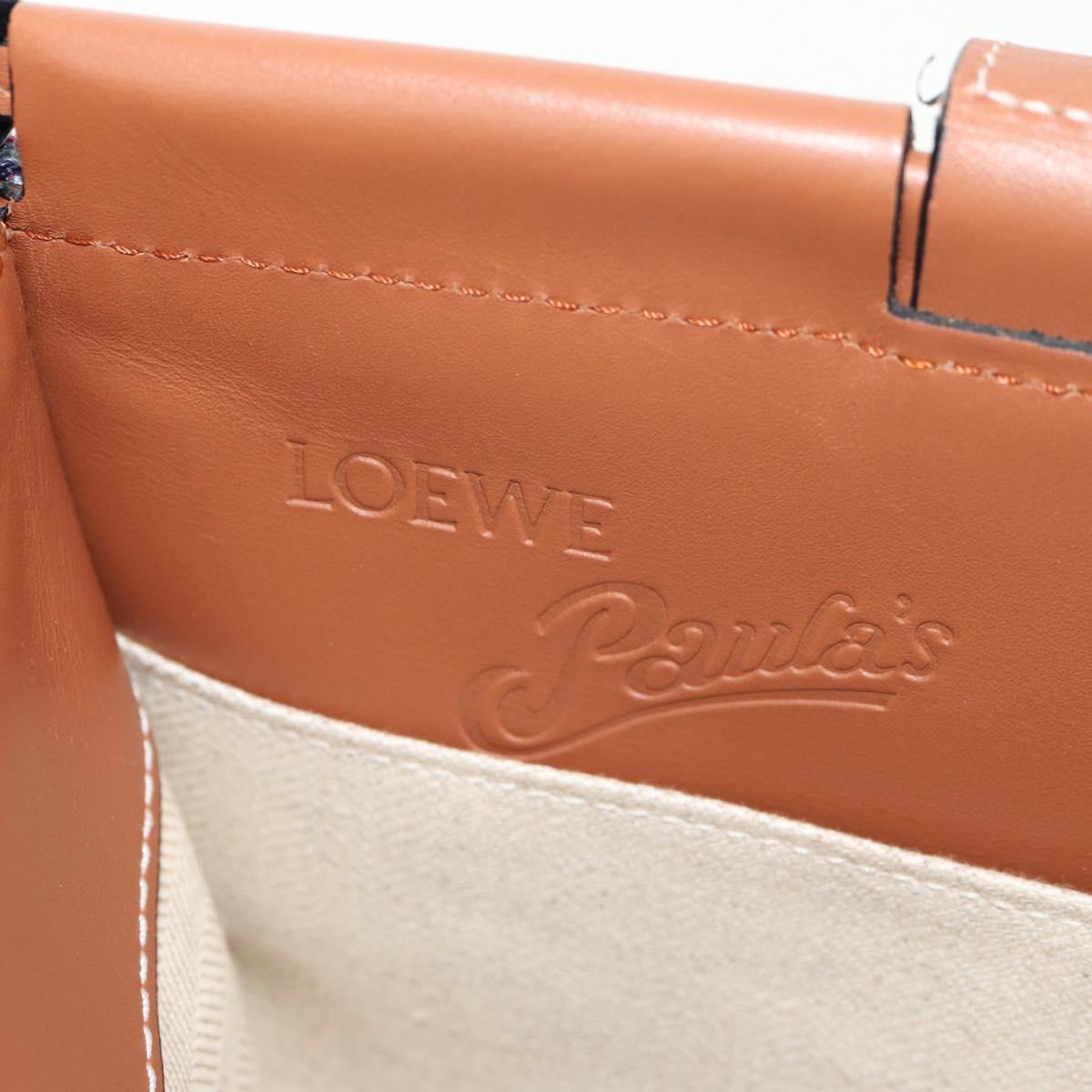 LOEWE Anagram Cushion Paula's Tote Bag Canvas Red Auth BA7691V