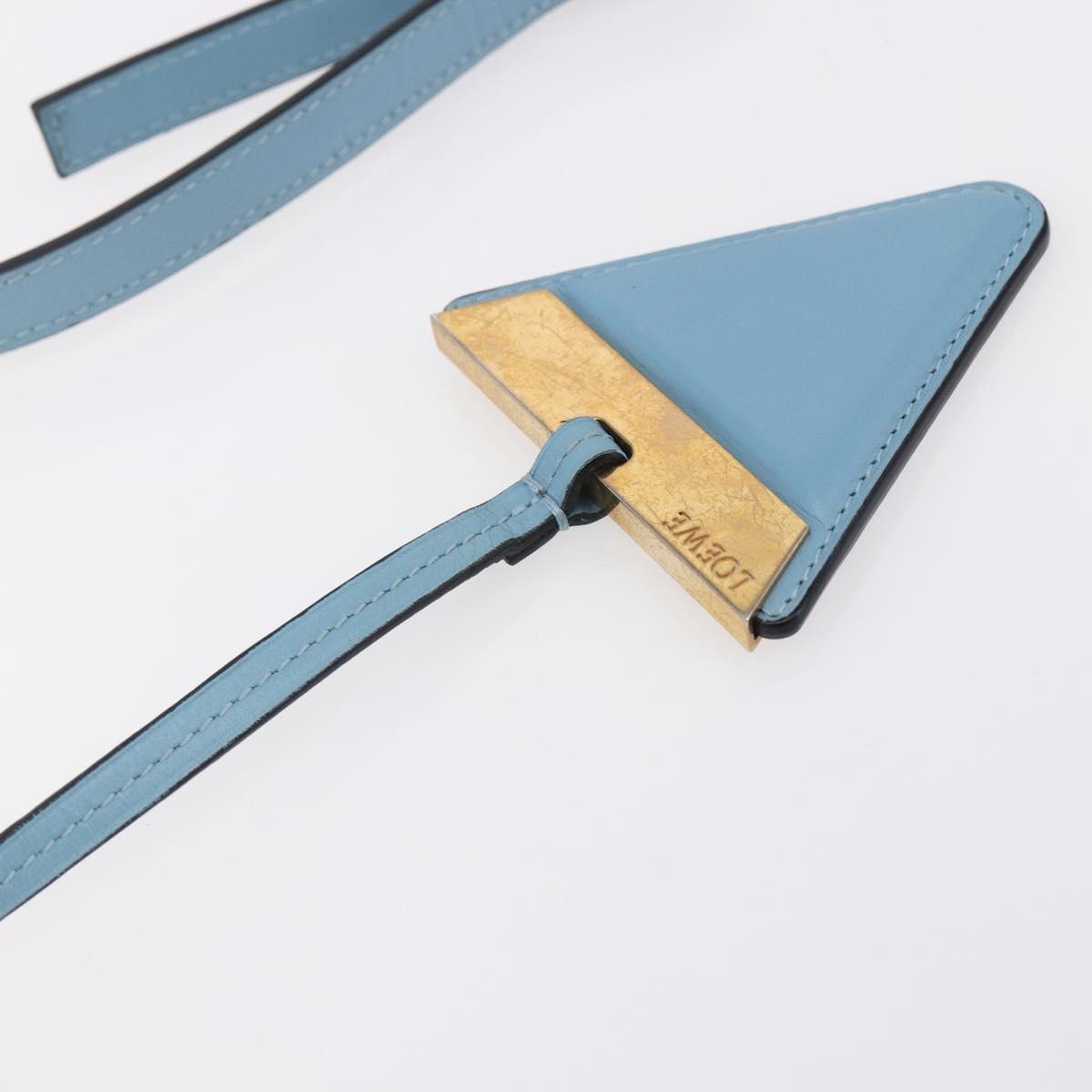 LOEWE Barcelona Shoulder Bag Leather Blue Gold Auth BA7692