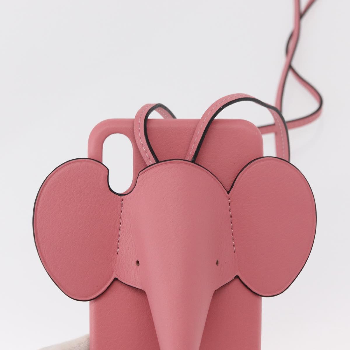 LOEWE iPhone XS Case Leather Pink Auth BA7693