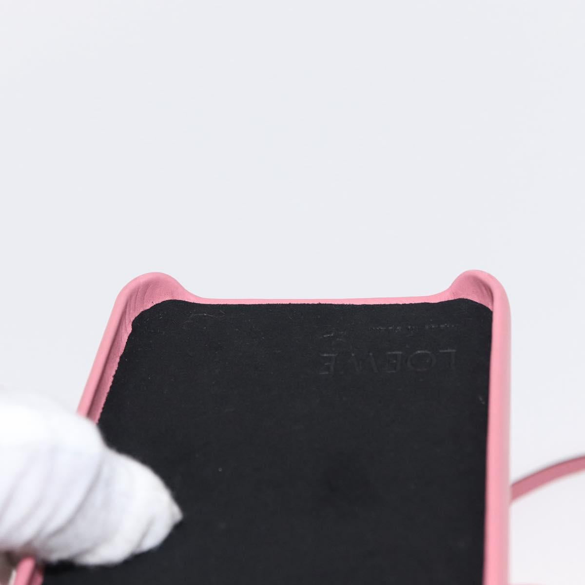 LOEWE iPhone XS Case Leather Pink Auth BA7693