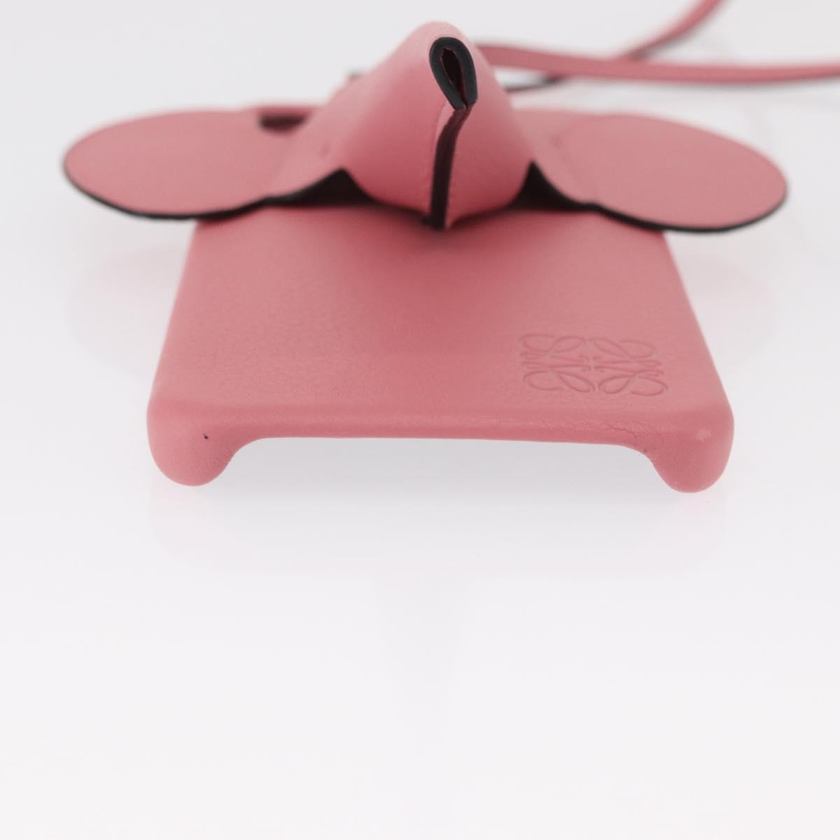 LOEWE iPhone XS Case Leather Pink Auth BA7693