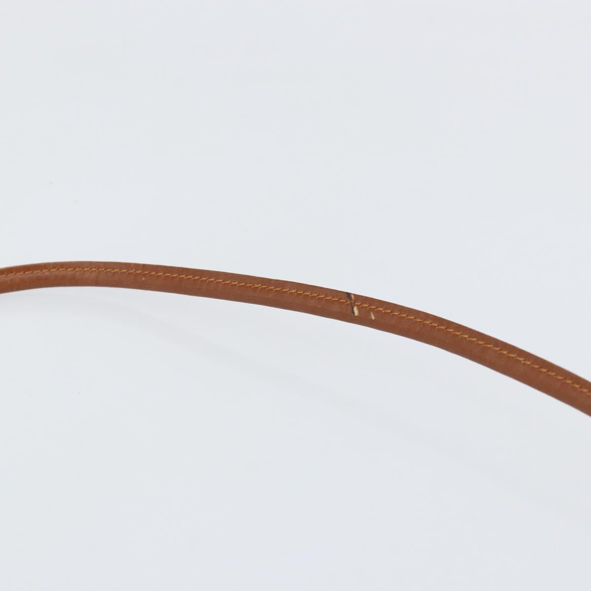 Christian Dior Trotter Canvas Shoulder Bag Black Gold Auth BA7699